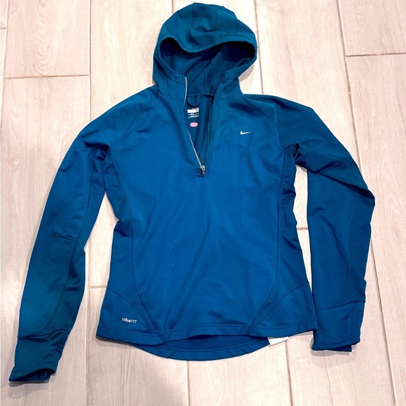 Nike Jackets & Blazers - Nike Teal Hooded Jacket with hand mittens